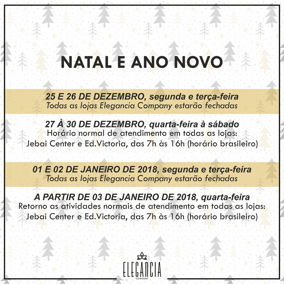 Horário Elegancia Fim de Ano