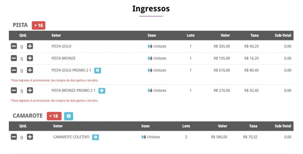 Ingressos Villa Mix